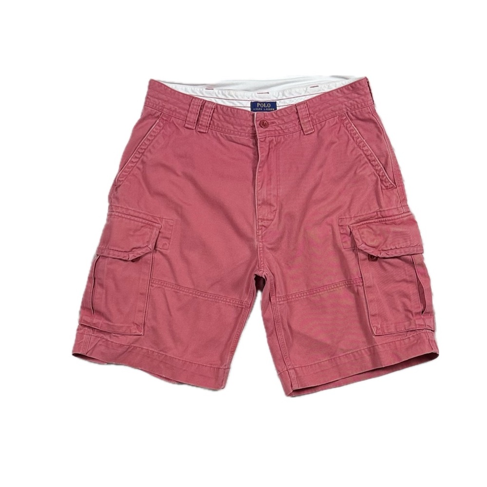 Polo Ralph Lauren 100% cotton salmon red pink cargo shorts men 34